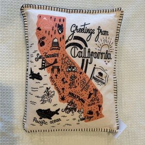 California Greetings Fran Faux Linen Whipstitch Decorative Pillow 14” x 18”